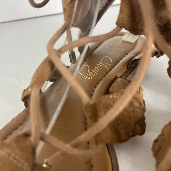 Arturo Chiang Sandals Womens 10M Brown Braided Suede Gladiator Cassie Lace-Up - Picture 8 of 10